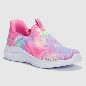 Girls S Sport By Skechers Baily Step-Ins Sneakers Pink Tie Dye Slip On Size 2